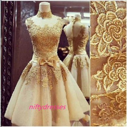 gold lace ball gown