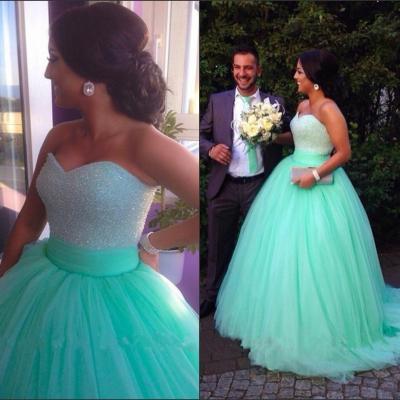 Sparkly Pageant Dress Sequins Beaded Bodice Corset Mint Green Prom Dress Ball Gowns Tulle Long Evening Party Gowns