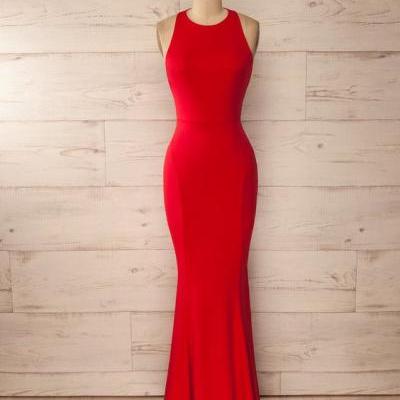 Mermaid Red Prom Dress,Elegant Prom Dress,Long Prom Dresses,Evening Formal Dress,Women Dress