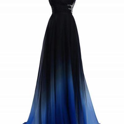 Sexy One-Shoulder Mermaid Prom Dresses Long Crystal Evening Dress Party Formal Gown