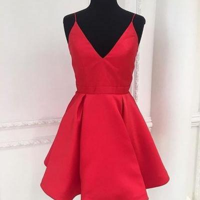 Short Prom Dress,Red Homecoming Dress,Homecoming Dresses