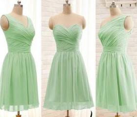 Mint Green Prom Dress,Short Prom Dress,Charming Chiffon Prom Dress ...
