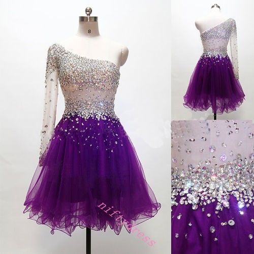 long purple sequin dress