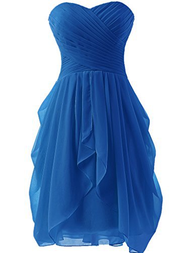 Sweetheart Short Cocktail Dress Lace Up Back Chiffon A-line Prom ...
