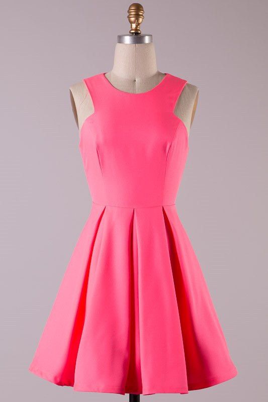 neon pink homecoming dress