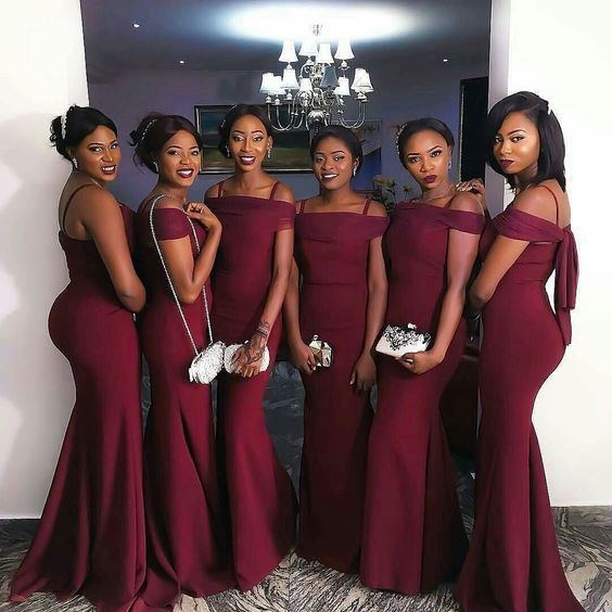 red and purple bridesmaid dresses