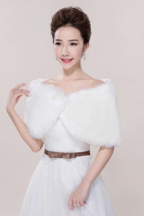 2015 Chaqueta Novia Invierno White Bolero Jackets for Evening Dresses Winter Wedding Coats for Brides