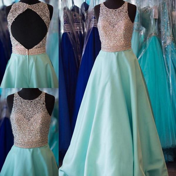 Sleeveless Aline Cocktail Party Dress Sparkly Beads Homecoming Dress