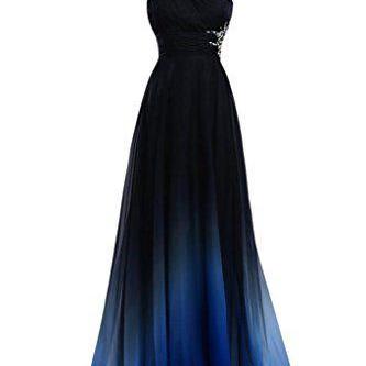 Gradient Color Prom Dresses,Long Homecoming Dresses,Backless Evening ...