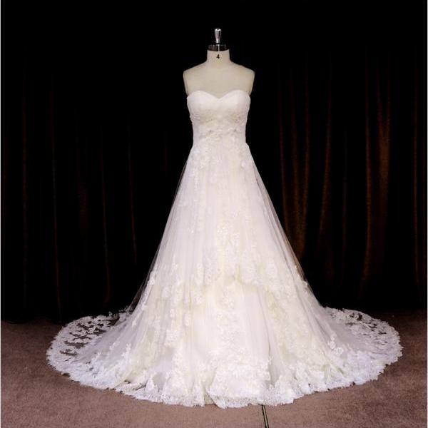 white a line wedding gowns