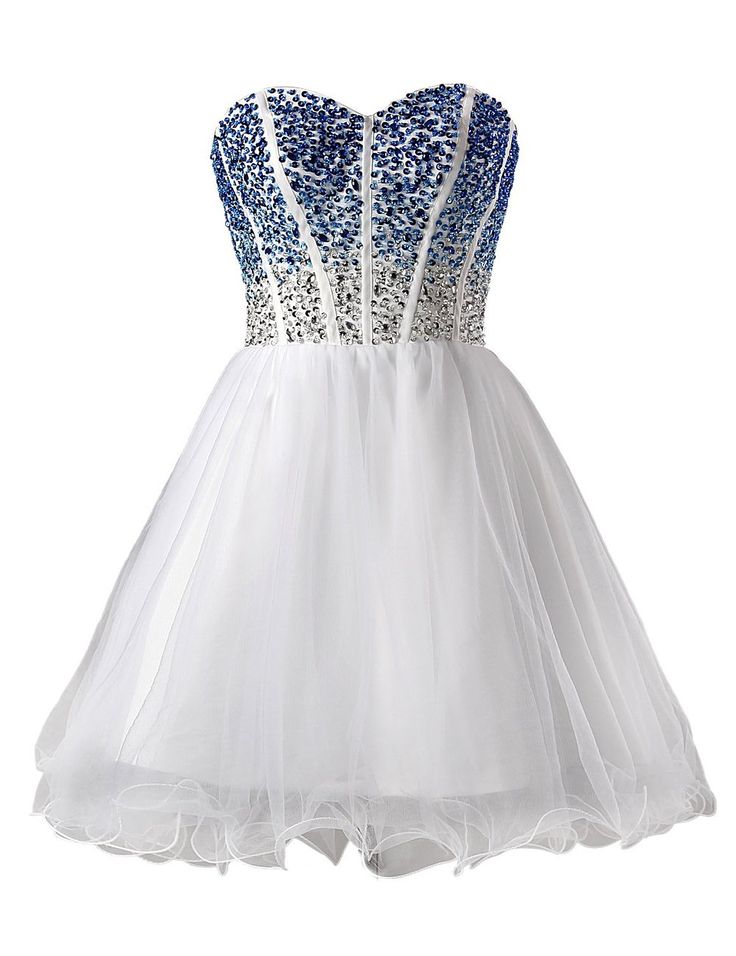 Short Prom Dresses,Sweetheart Homecoming Dresses,Tulle Beaded Prom Gown ...