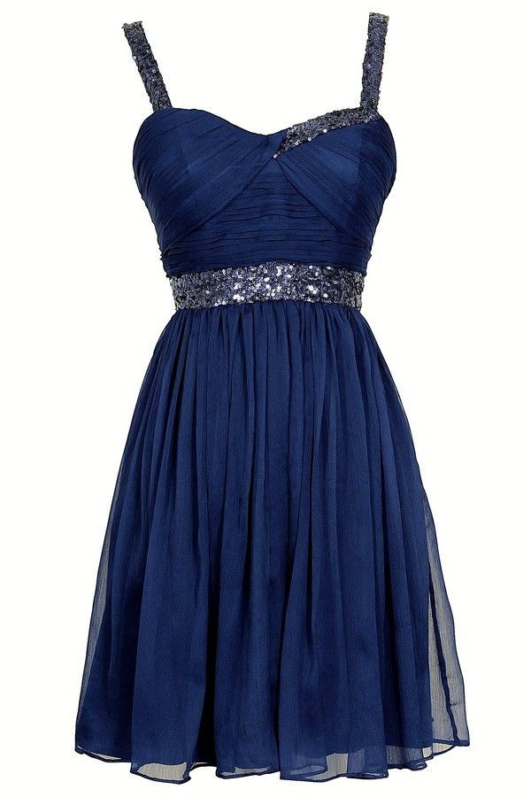 2015 A Line Navy Blue Homecoming Dresses With Beaded Straps Short Prom ...