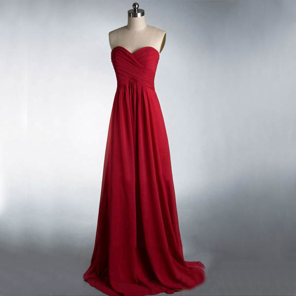 Sexy Prom Dress,Red Chiffon Prom Dresses,Long Evening Dress,Formal ...